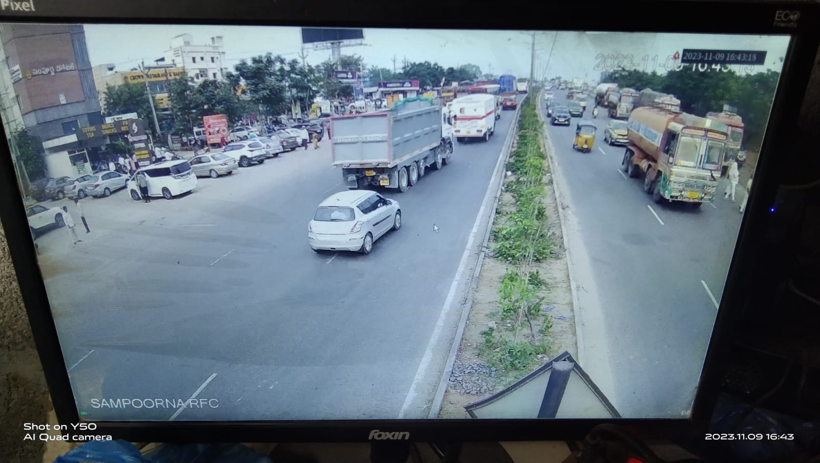 SLNS road-facing CCTV live feed monitor