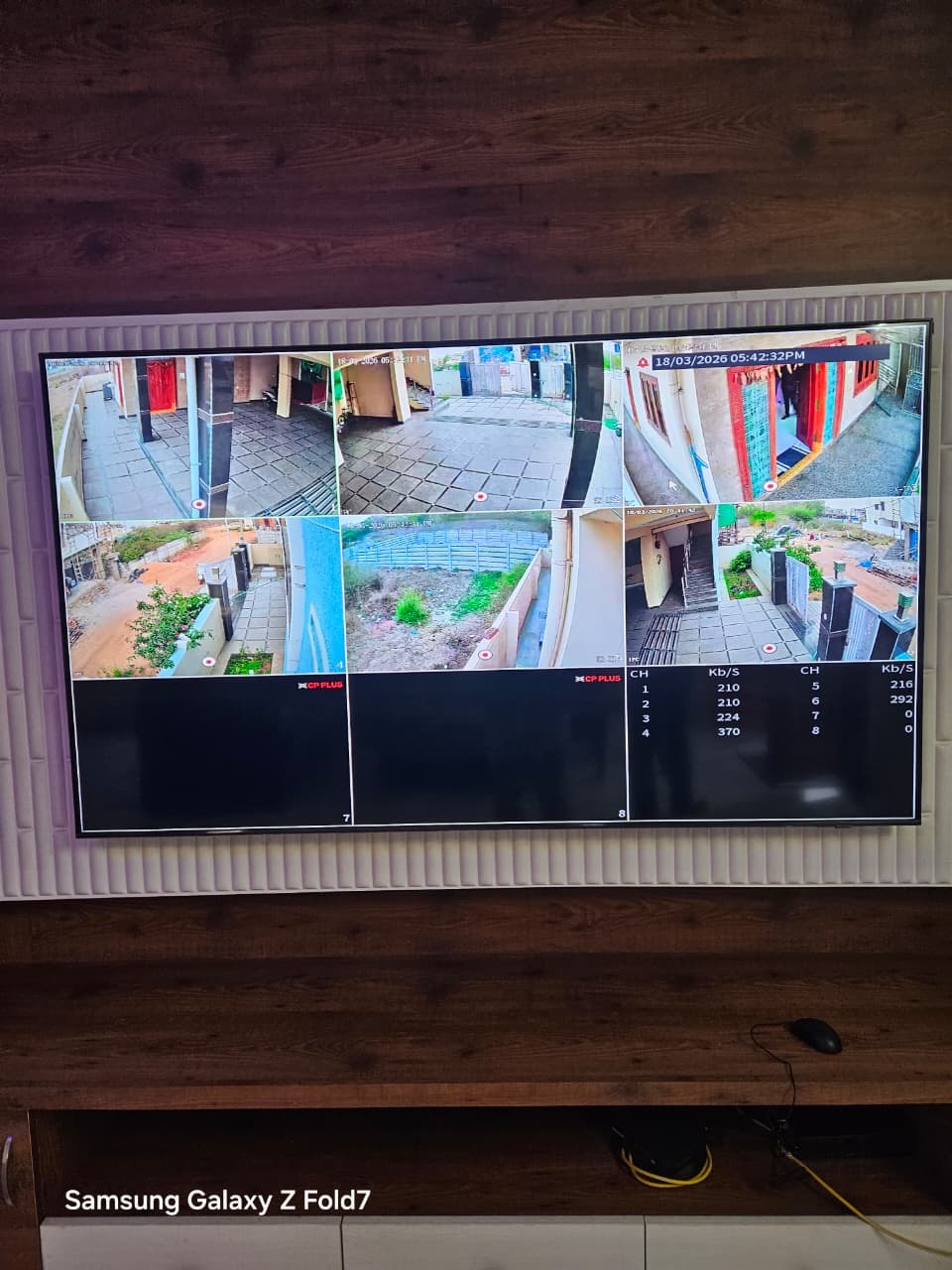 SLNS home perimeter CCTV monitor with eight camera views
